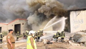 آتش سوزی در سه انبار در مکه مکرمه
