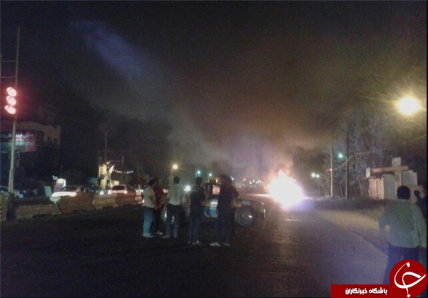 خودروی پلیس در جاده دریا ساری دچار آتش سوزی شد + تصاویر