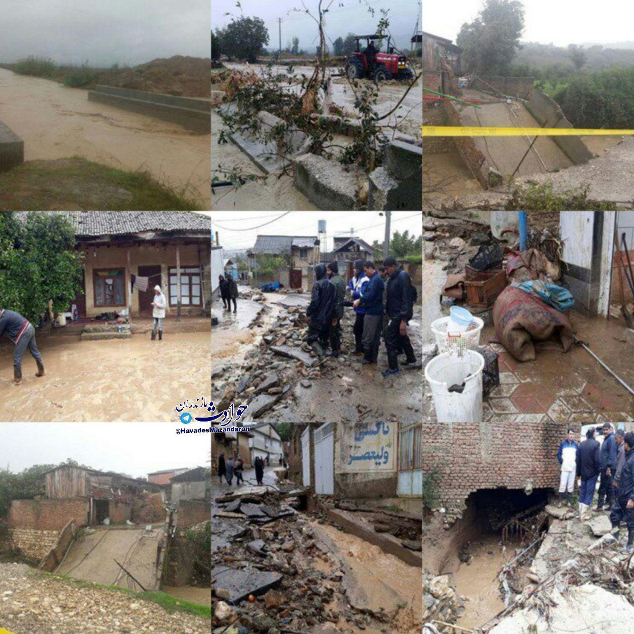 خسارات سیل به منازل و تاسیسات زیربنایی شهرستان گلوگاه + تصاویر 